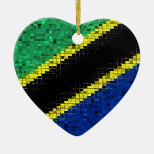 Tanzania Vlag glitter-sierplant Keramisch Ornament (Voorkant)