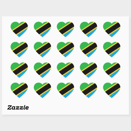 tanzania vlag hart sticker (Vel)
