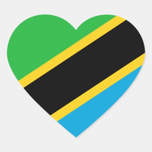 tanzania vlag hart sticker (Voorkant)