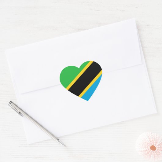 tanzania vlag hart sticker (Envelop)