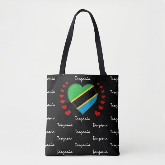 Tanzania Vlag & Hart Tanzania Vlag mode/sport Tote Bag (Voorkant)