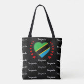 Tanzania Vlag & Hart Tanzania Vlag mode/sport Tote Bag (Achterkant)