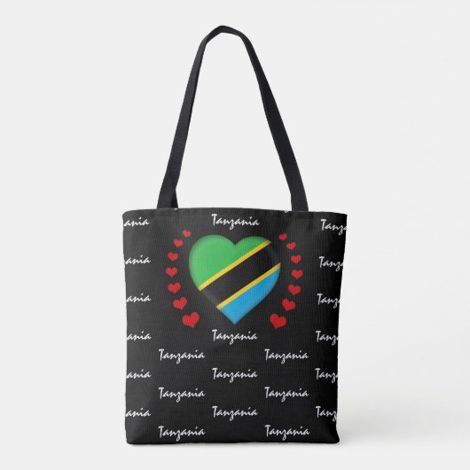 Tanzania Vlag & Hart Tanzania Vlag mode/sport Tote Bag (Achterkant)