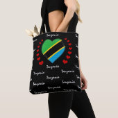 Tanzania Vlag & Hart Tanzania Vlag mode/sport Tote Bag (Dichtbij)