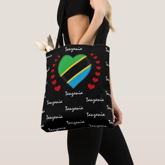 Tanzania Vlag & Hart Tanzania Vlag mode/sport Tote Bag (Dichtbij)