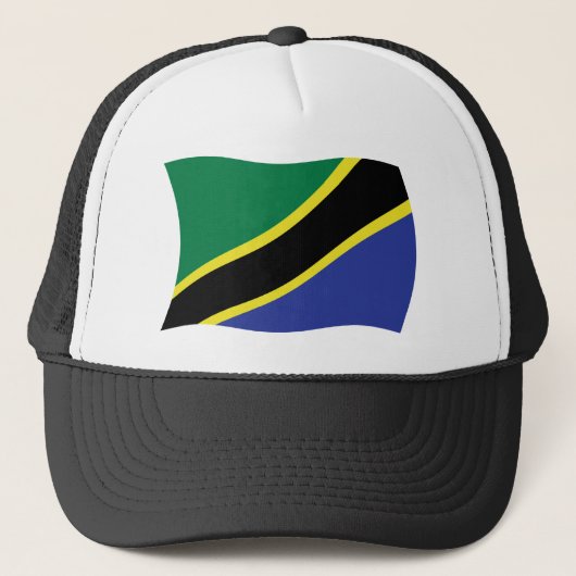 Tanzania Vlag Hoed Trucker Pet (Voorkant)