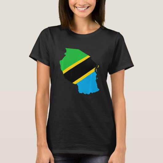 Tanzania vlag in Tanzania omtrek Tanzania T-shirt (Voorkant)