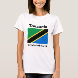 Tanzania Vlag + Kaart + Tekst T-shirt