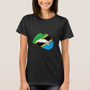 Tanzania Vlag Lip Tanzaniaanse Roots Tanzaniaanse T-shirt