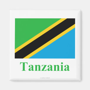 Tanzania vlag met naam magneet