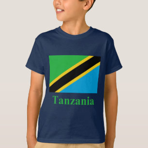 Tanzania vlag met naam t-shirt