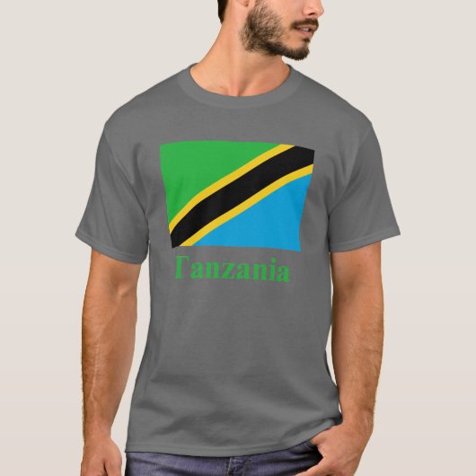 Tanzania vlag met naam t-shirt (Voorkant)