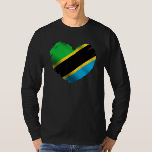Tanzania Vlag Op Hartvorm Tanzaniaanse Tanzania T-shirt