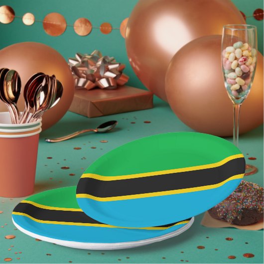 Tanzania vlag papieren bordje (Multi)