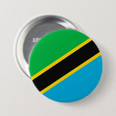 Tanzania vlag ronde button 7,6 cm (Voorkant /achterkant)