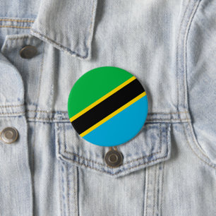 Tanzania vlag ronde button 7,6 cm