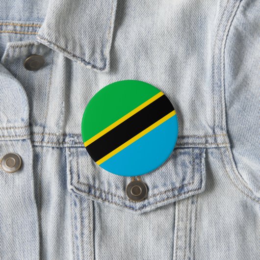 Tanzania vlag ronde button 7,6 cm (In situ)