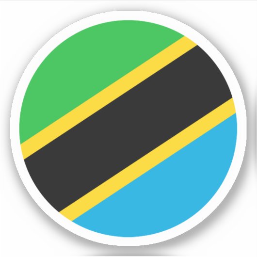 Tanzania Vlag Ronde Sticker (Voorkant)
