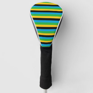 Tanzania vlag snijdt kleurlijnpatroon golfheadcover