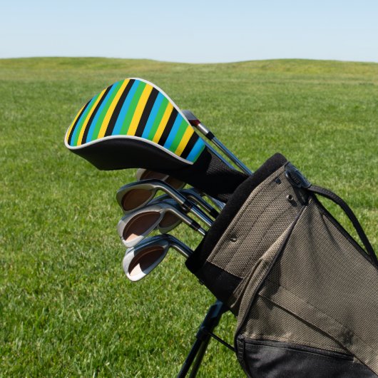 Tanzania vlag snijdt kleurlijnpatroon golfheadcover (Insitu)