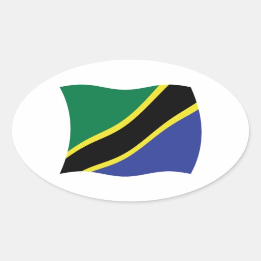 Tanzania Vlag Sticker (Voorkant)