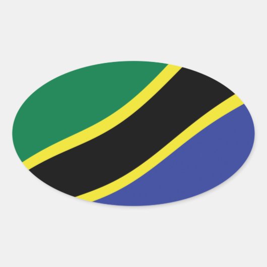 Tanzania Vlag Sticker (Voorkant)