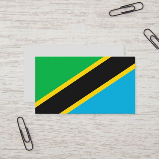 Tanzania vlag visitekaartje (Voorkant / Achterkant in situ)