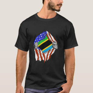 Tanzania Vlag VS Tanzaniaanse Roots Borst Tanzania T-shirt