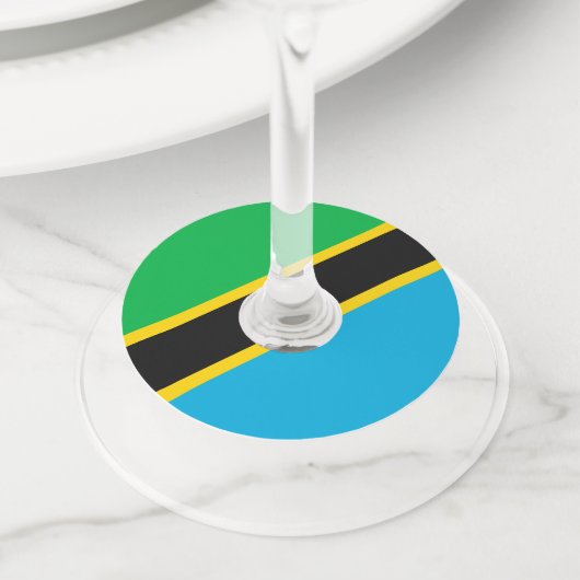 Tanzania vlag wijnglaslabel (Dichtbij)