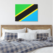 Tanzaniaanse vlag canvas afdruk (Insitu (Slaapkamer))