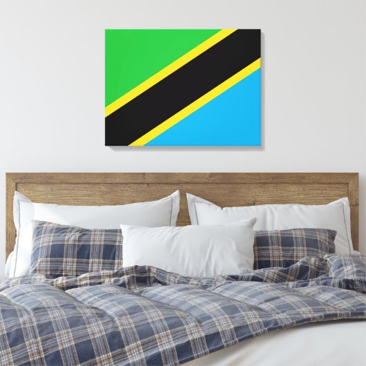 Tanzaniaanse vlag canvas afdruk (Insitu (Slaapkamer))