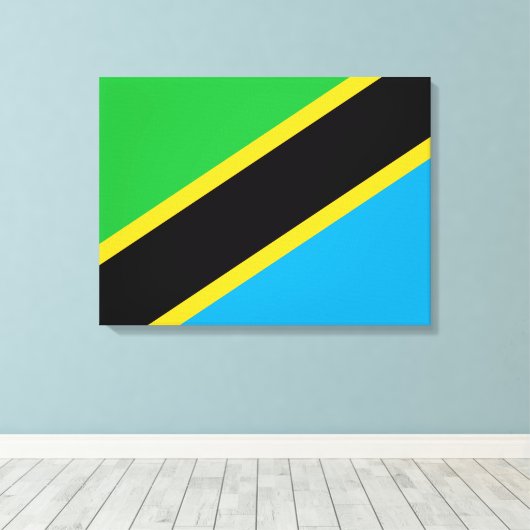Tanzaniaanse vlag canvas afdruk (Insitu (Houten vloer))