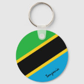 Tanzaniaanse vlag en Tanzania patriotten/sport Sleutelhanger (Voorkant)