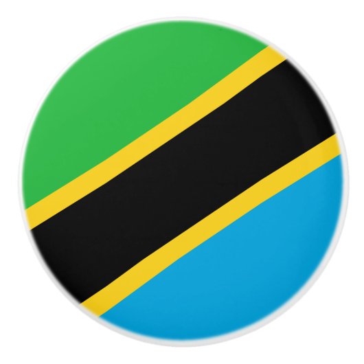 Tanzaniaanse vlag keramische knop (Voorkant)
