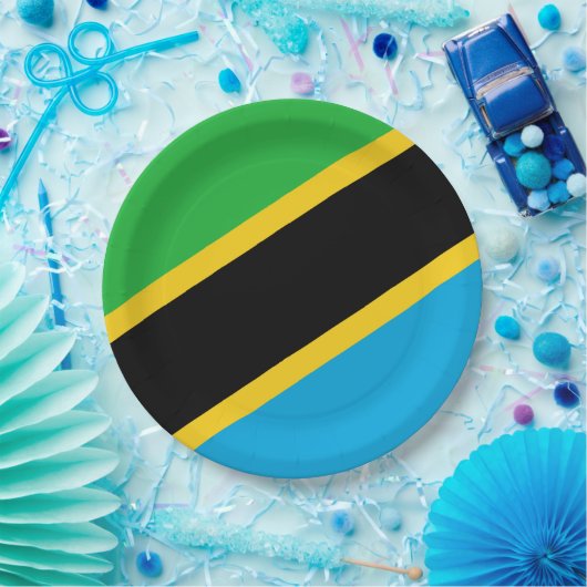 Tanzaniaanse vlag papieren bordje (Feest)