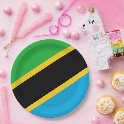 Tanzaniaanse vlag papieren bordje (Feest)