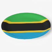 Tanzaniaanse vlag papieren bordje (Gekanteld)