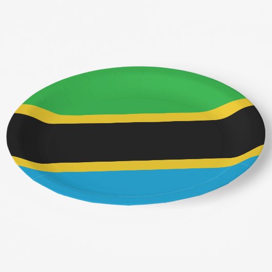 Tanzaniaanse vlag papieren bordje (Gekanteld)