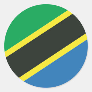 Tanzaniaanse vlag ronde sticker