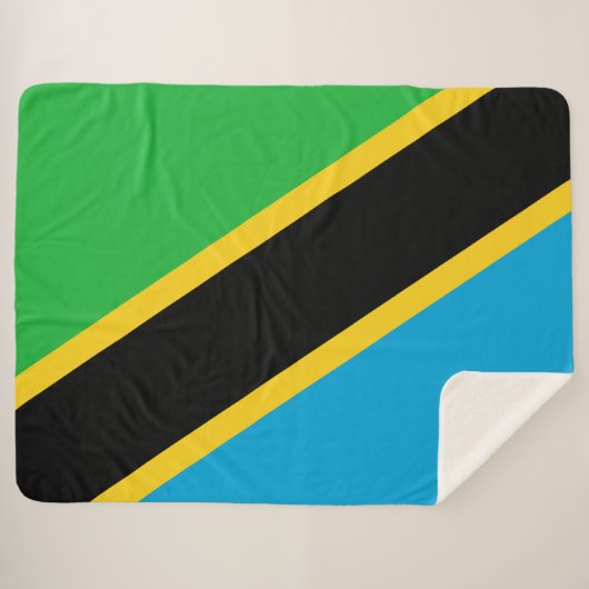 Tanzaniaanse vlag sherpa deken (Voorkant (horizontaal))