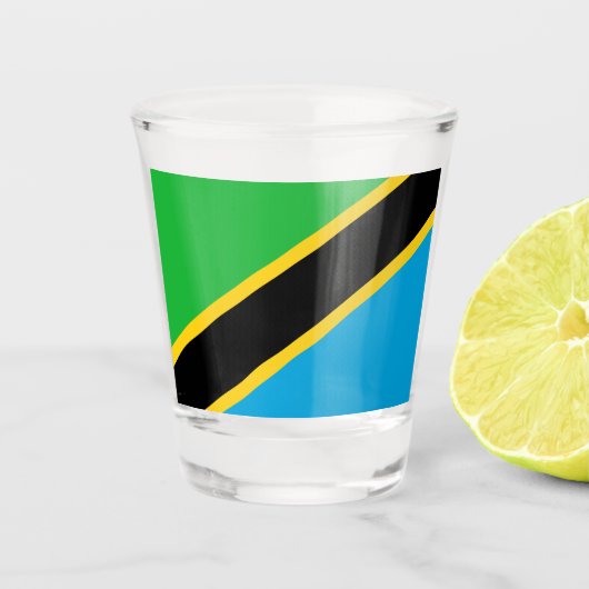 Tanzaniaanse vlag shot glas (Voorkant)