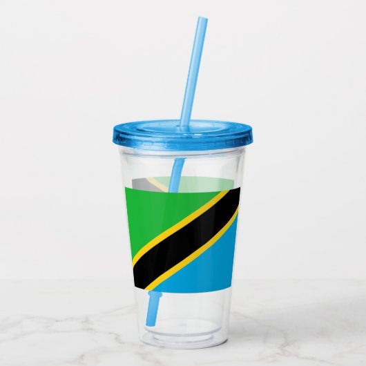 Tanzaniaanse vlag van Tanzania Acryl Drinkbeker (Achterkant)