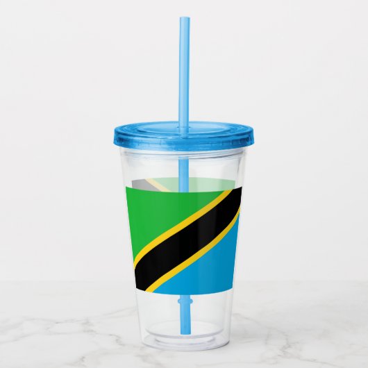 Tanzaniaanse vlag van Tanzania Acryl Drinkbeker (Voorkant)