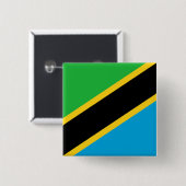Tanzaniaanse vlag vierkante button 5,1 cm (Voorkant /achterkant)