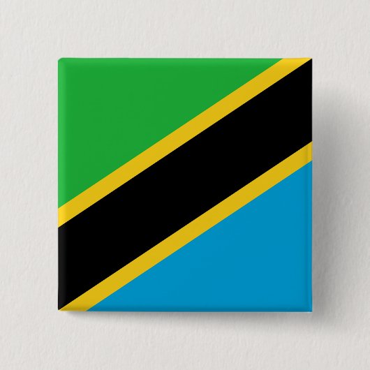 Tanzaniaanse vlag vierkante button 5,1 cm (Voorkant)