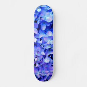 Tanzaniet hydrangeas, blauwe paarse magenta bloeme skateboard