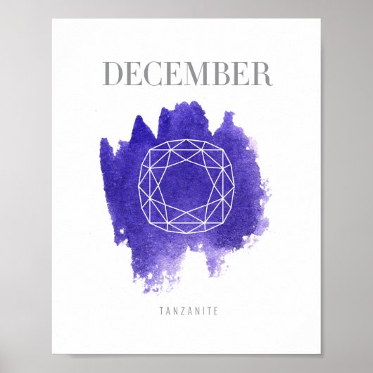 Tanzanite Birthstone December Poster (Voorkant)