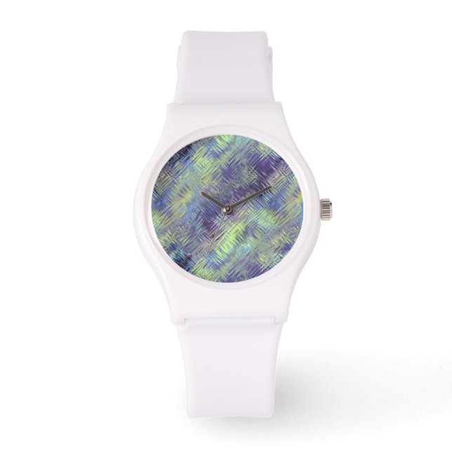 Tanzanite Blue Liquid Pattern Horloge (Voorkant)