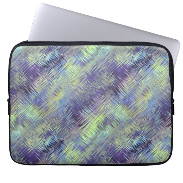 Tanzanite Blue Liquid Pattern Laptop Sleeve (Voorkant)