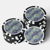 Tanzanite Blue Liquid Pattern Pokerchips (Opstapeling)